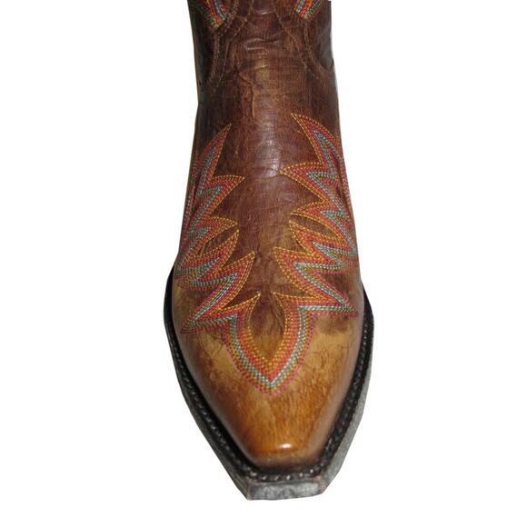 Old Gringo Lauren 13" Western Cowgirl Boots In Brass Leather Snip Toe Size 9 - Picture 5 of 16